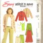Misses Unlined Jacket Top Skirt Pants McCalls Sewing Pattern M5298