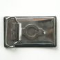 Diamond Cut Paisley Pattern Silver Color Belt Buckle