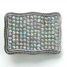 Rhinestone Chrome Metal Vintage Belt Buckle
