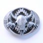 Running Buffalo Skull Siskiyou Pewter Belt Buckle