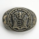 Great Seal State Of New Jersey Tony Lama Solid Brass Belt Buckle