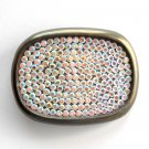 Vintage Oval Rhinestone Bronze Color Metal Alloy belt buckle Vintage Oval Rhinestone Bronze Color Metal Alloy belt buckle