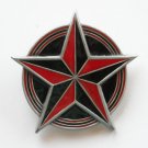 Star Circle Red Black Enamel Pewter Metal Alloy Great American Belt Buckle