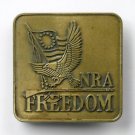 NRA Freedom Bicentennial Brass Color Vintage Belt Buckle