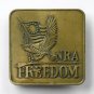 NRA Freedom Bicentennial Brass Color Vintage Belt Buckle