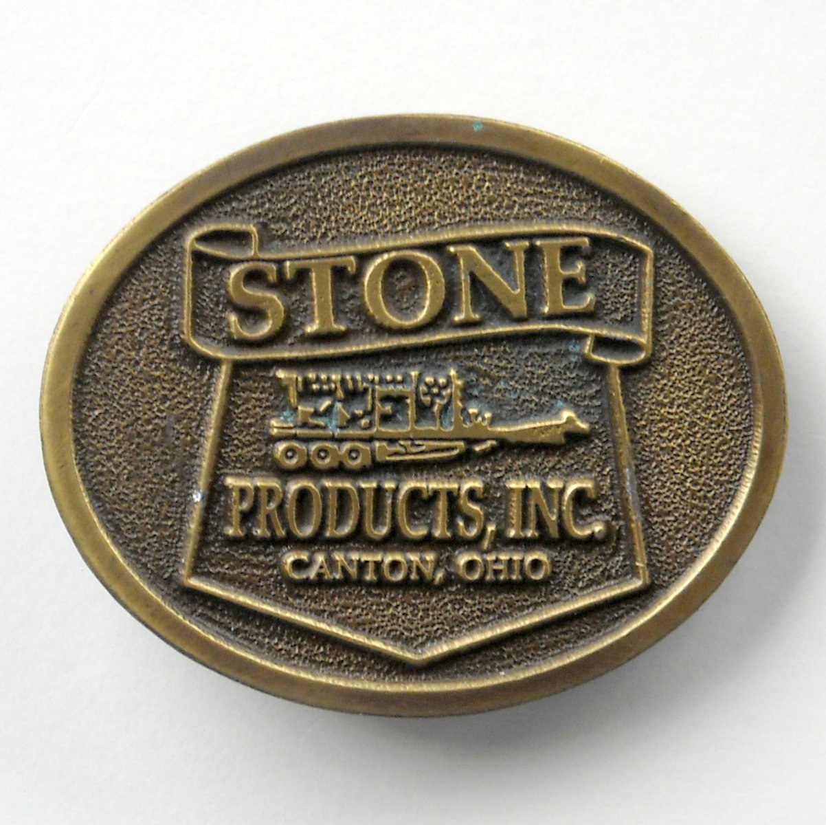 Stone Products Canton Ohio Brass Color Vintage Belt Buckle