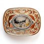 Unique Cabochon Polished Brass Color Belt Buckle