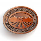 UA University Of Arizona Copper Metal Belt Buckle