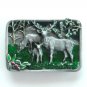 Elk Family Wapiti Pewter Siskiyou Belt Buckle