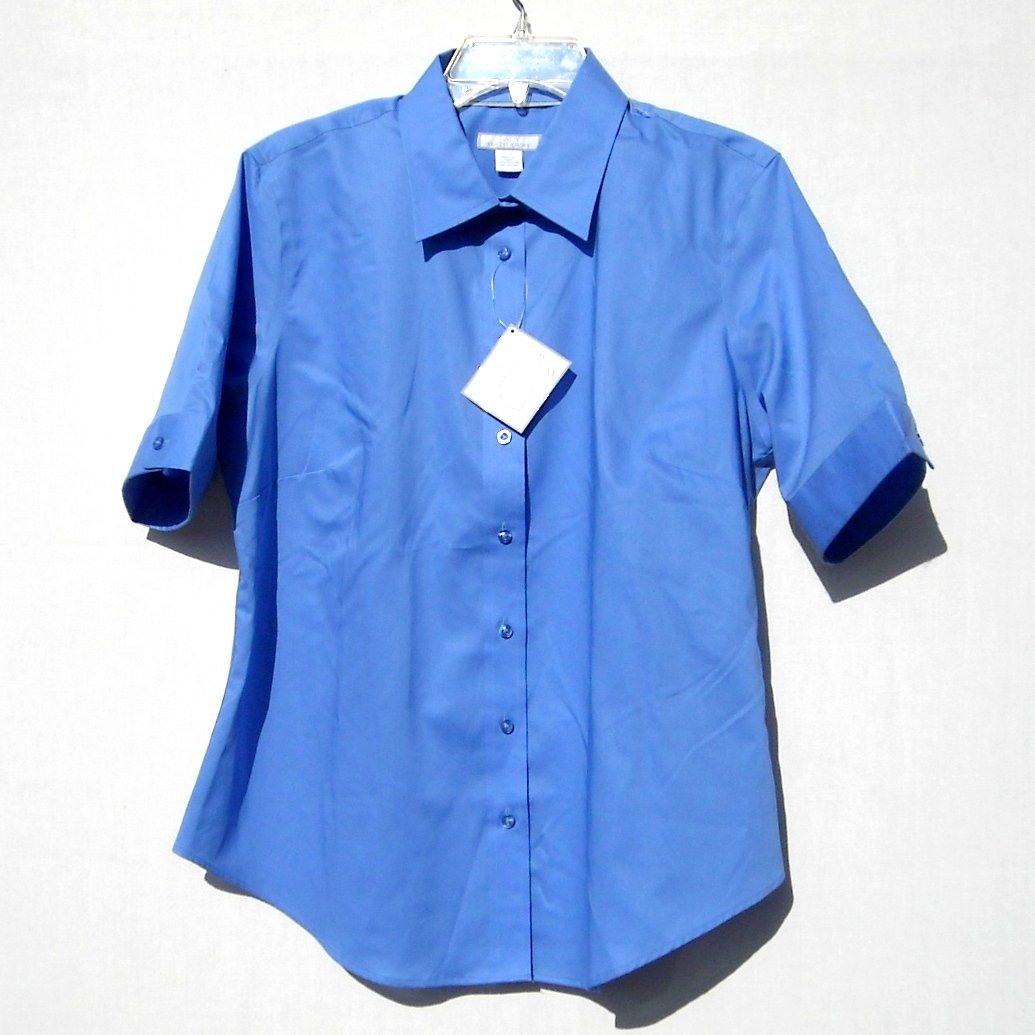 Lady Hathaway Misses Blue Button Down Shirt Size L G