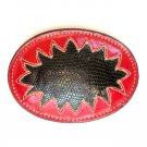 Vintage Snake Skin Tony Lama Cut Out Leather Belt Buckle