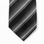 Vintage John Ashford Black Grey Stripes Mens Necktie Tie