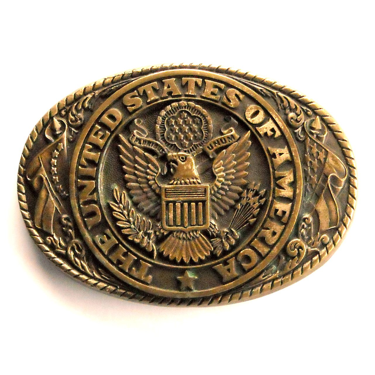 Tony Lama The Great Seal United States Of America Brass Belt Buckle