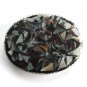 Black Brown Mosaic Belt Buckle Handmade Artisan One Of A Kind