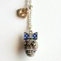 Betsey Johnson Ivy League Skull Gold Tone Necklace