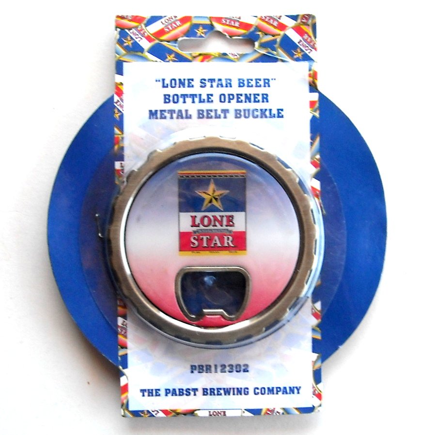 Lone Star Beer Pabst Bottle Opener Metal 3e Belt Buckle