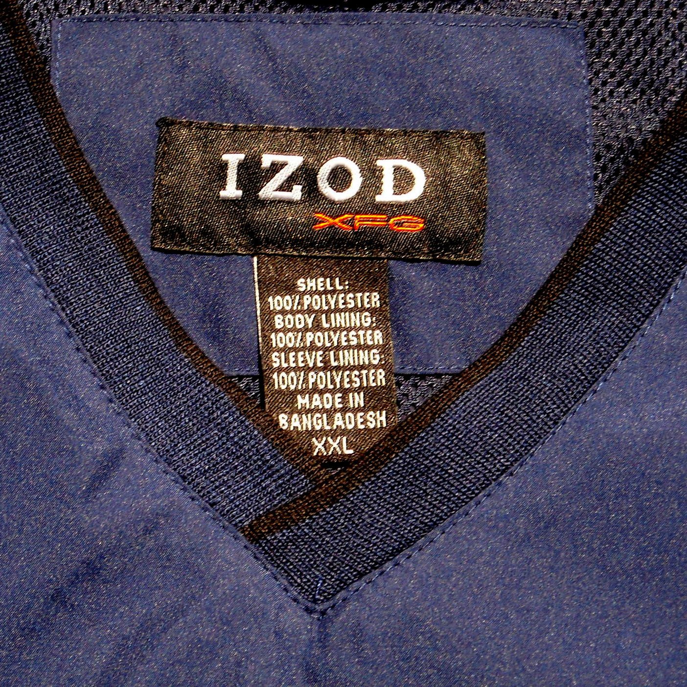 Golf Pull Over Windbreaker Izod XFG Jacket Size XXL