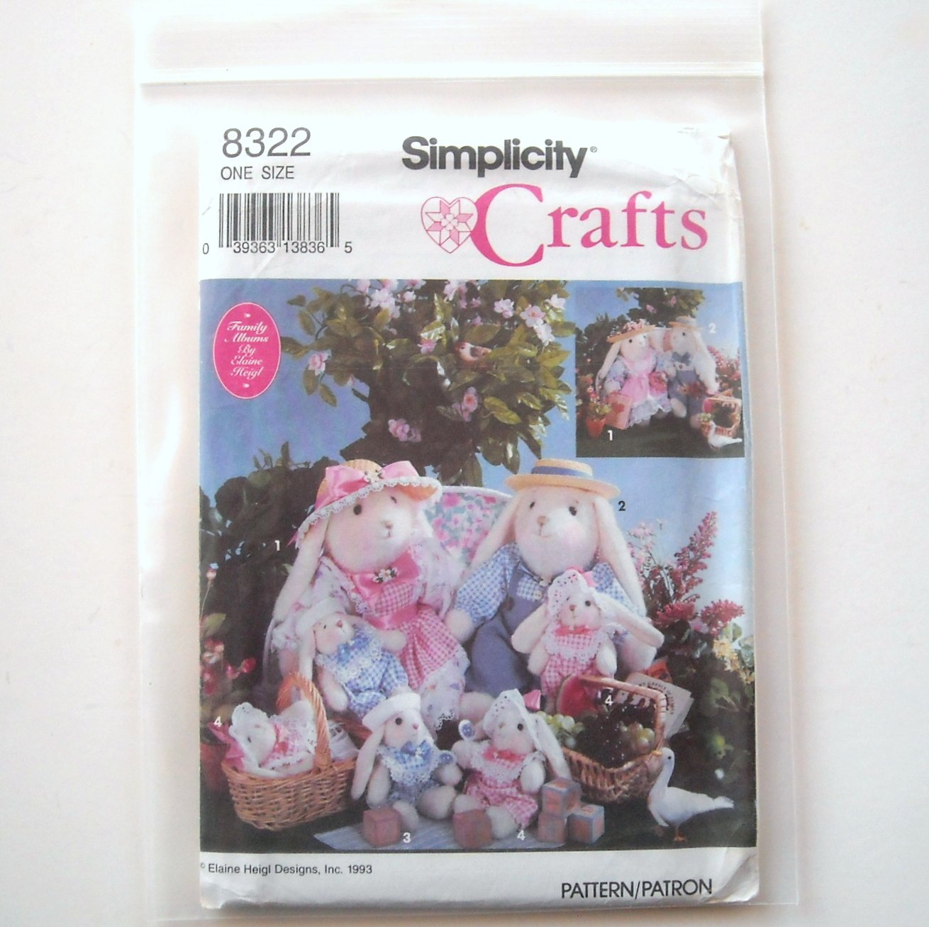 Simplicity Sewing Pattern 8322 Crafts Two Size Bunnies Clothes