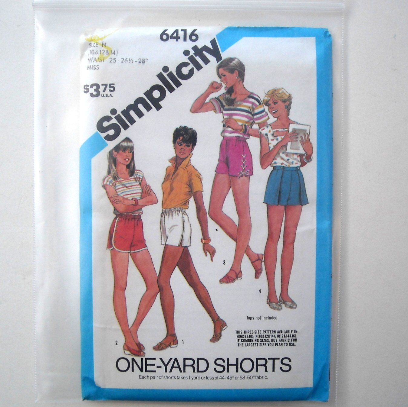Misses Pull-On Shorts Size 10 - 14 Simplicity Sewing Pattern 6416