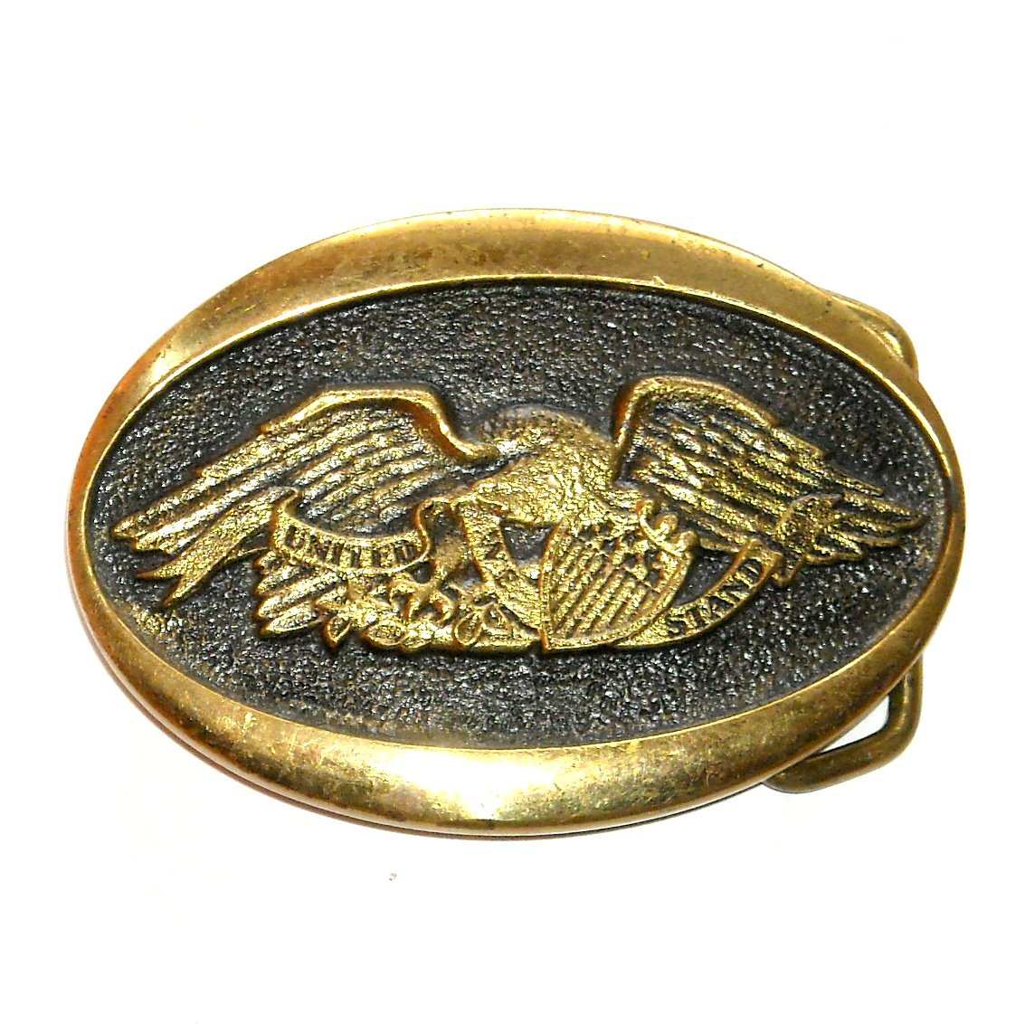 United We Stand American Eagle Heritage Mint A 3682 Solid Brass Belt Buckle