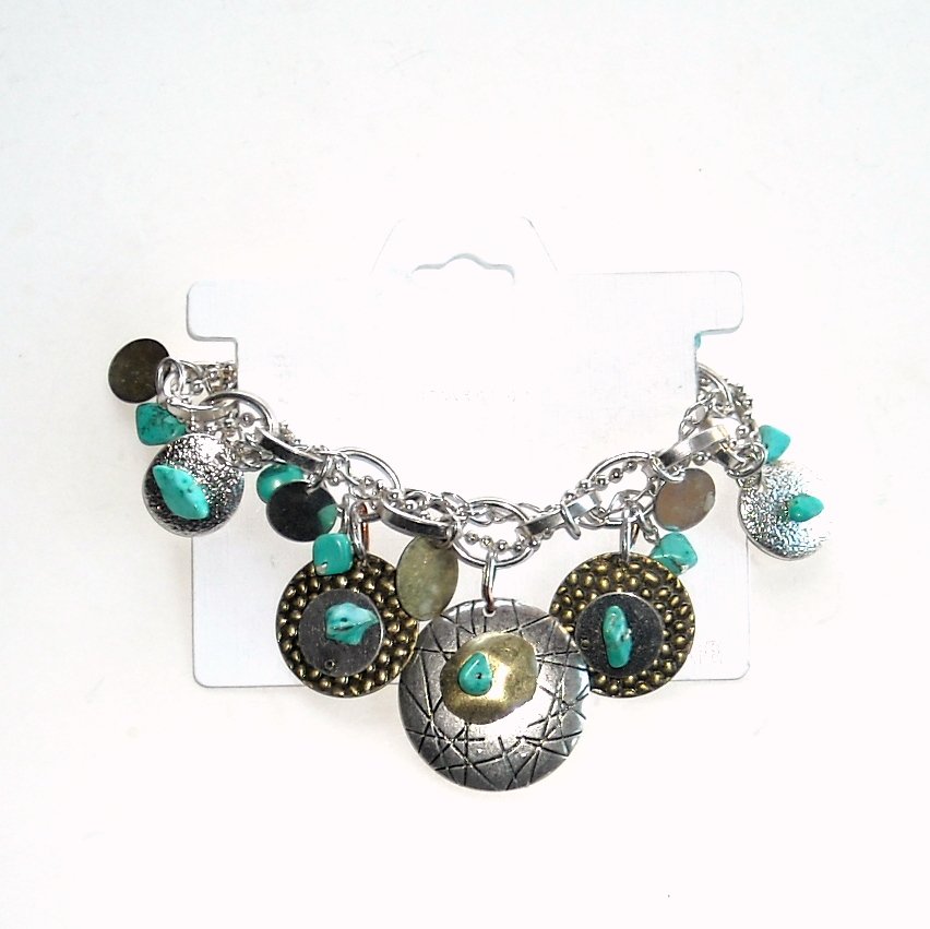 Icon Collection Silver Color Turquoise Bracelet