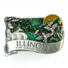 Illinois The Great Escape Bergamot Solid Pewter Belt Buckle Illinois The Great Escape Bergamot Solid Pewter Belt Buckle