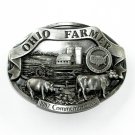 Ohio Farmer American Farm Heritage 3D Limited Edition Pewter Belt Buckle 1987