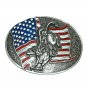 Cowboy Bullrider Red White Blue Montana Silversmiths Belt Buckle