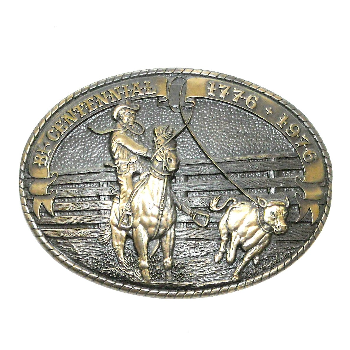 Calf Roper Tony Lama Limited Edition Solid Brass Belt Buckle