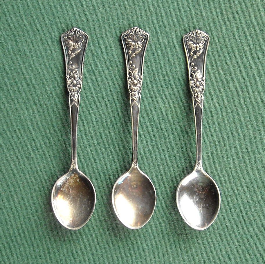 Vintage lot of 3 miniature EPNS spoons Sweden
