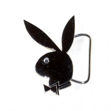 Playboy Bunny Chrome Silver Color Belt Buckle