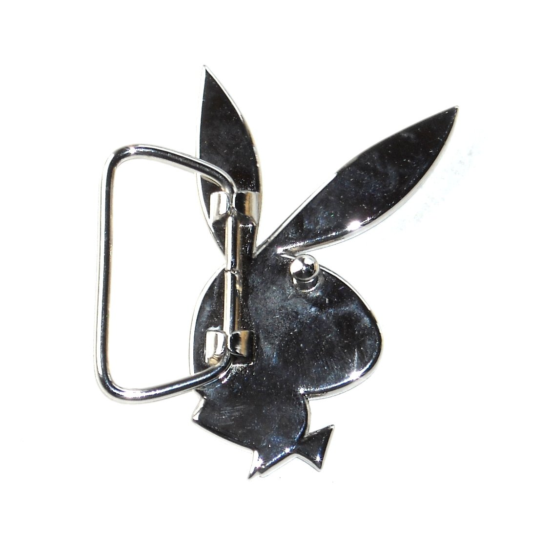 Playboy Bunny Chrome Silver Color Belt Buckle