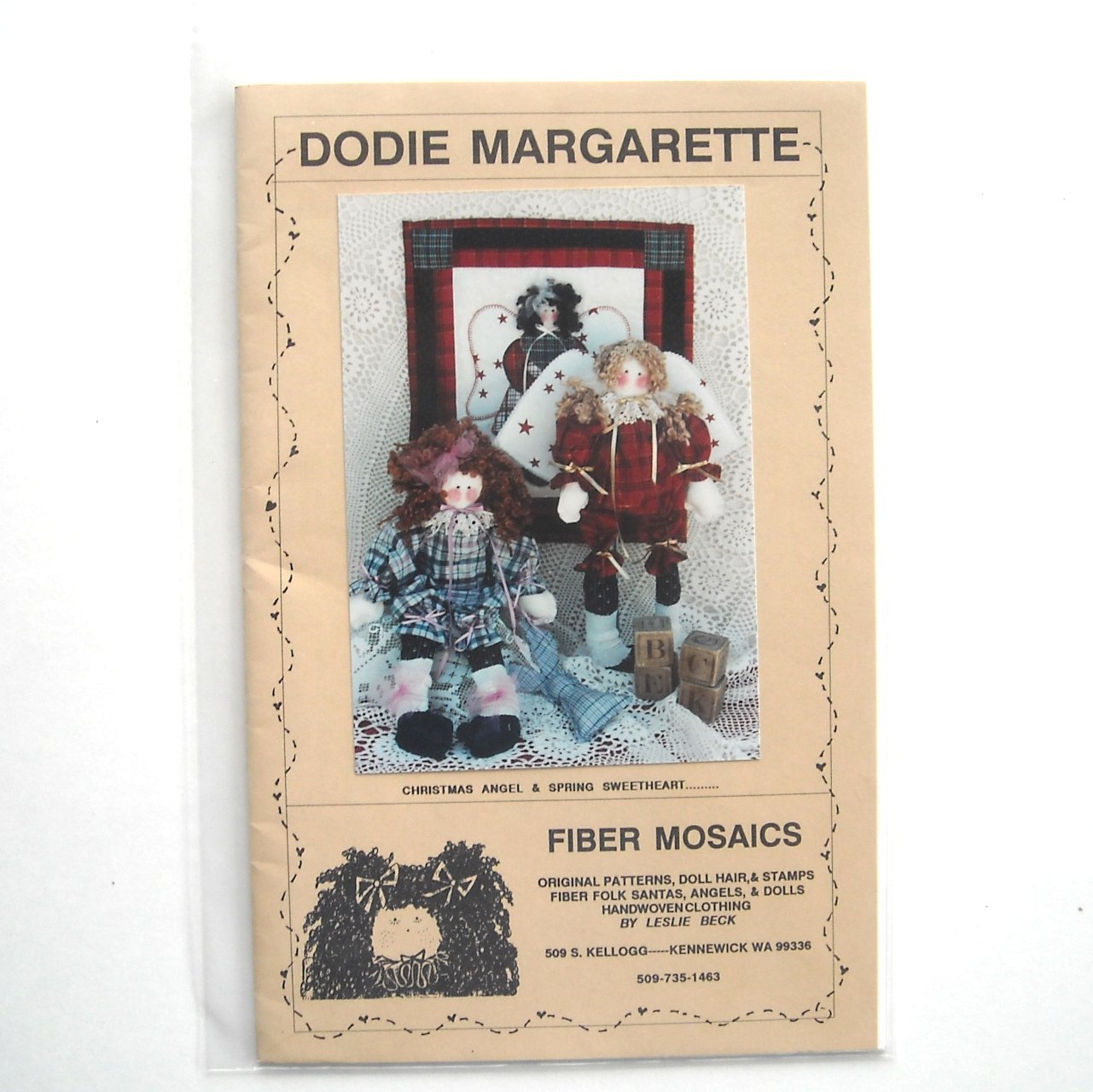 Dodie Margarette Christmas Angel Spring Sweetheart Fiber Mosaics Design Craft Pattern