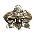 Hawaii State Flower Hibiscus Solid Pewter Belt Buckle