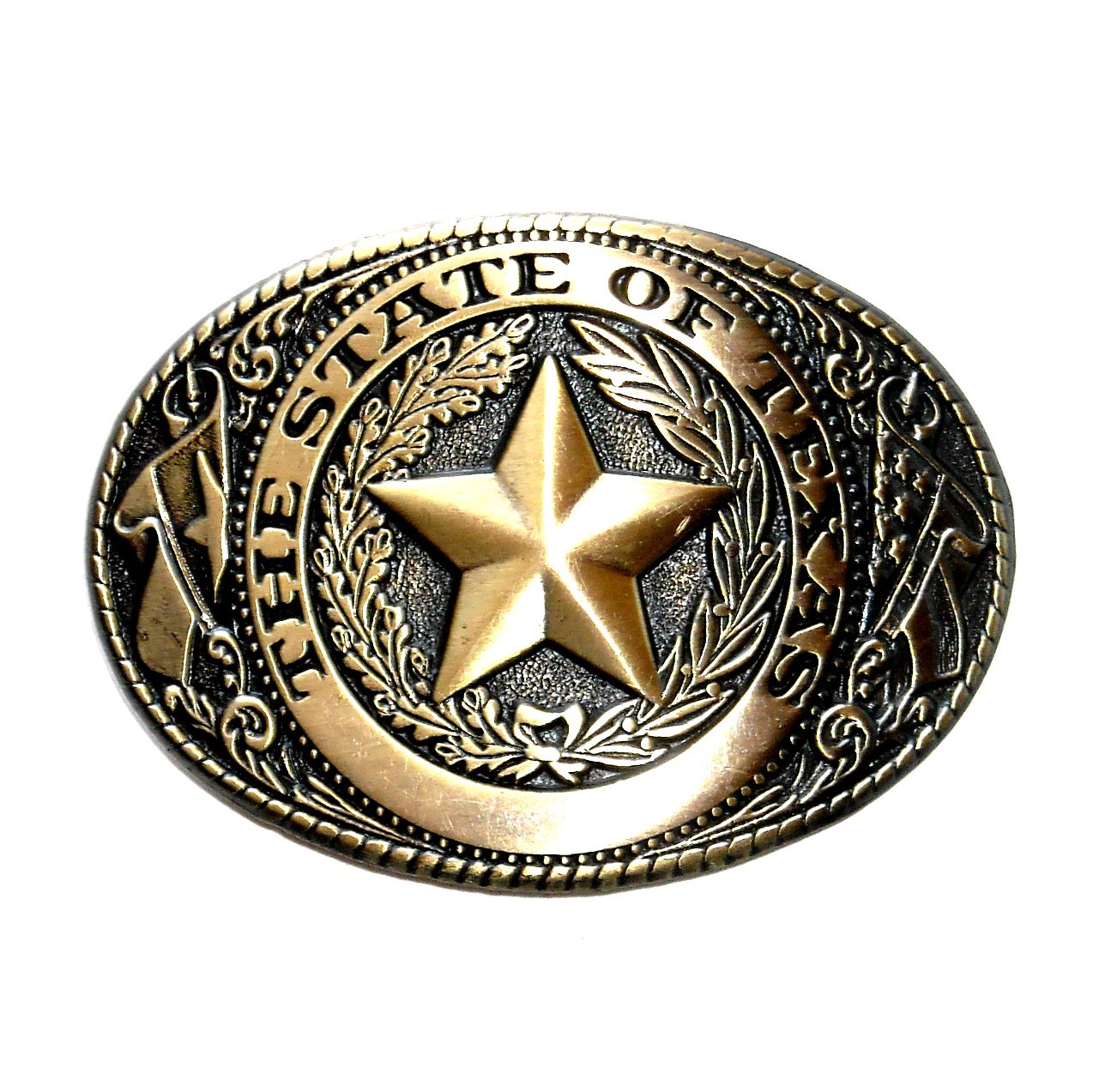 State Of Texas Brass Color US Belt Buckle