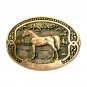 Arabian Tony Lama Horse Breeder Brass Belt Buckle
