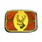 Whitetail Deer Trophy Vintage Harmony Metal Solid Brass Wood Belt Buckle