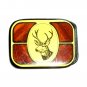 Whitetail Deer Trophy Vintage Harmony Metal Solid Brass Wood Belt Buckle