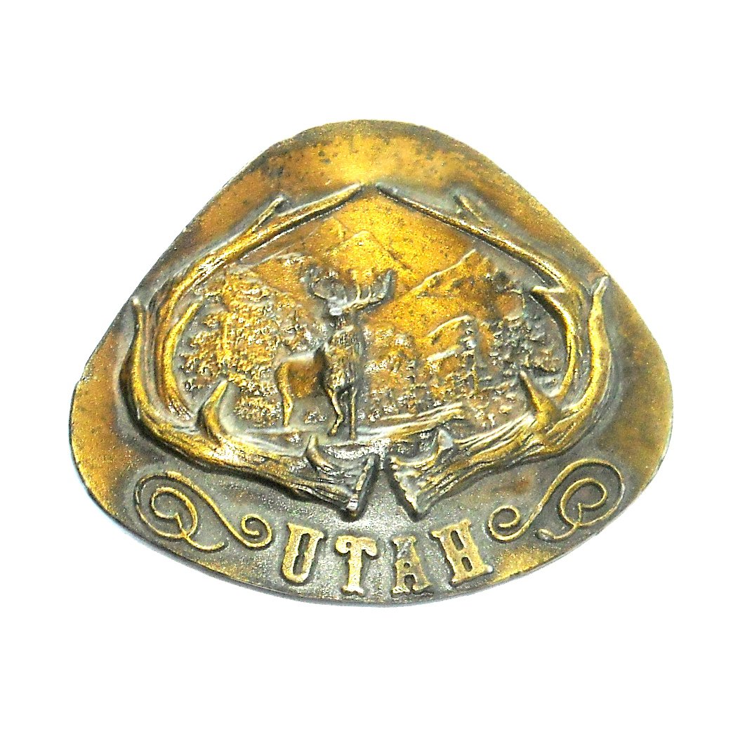 Utah Vintage Indiana Metal Craft 1977 Belt Buckle