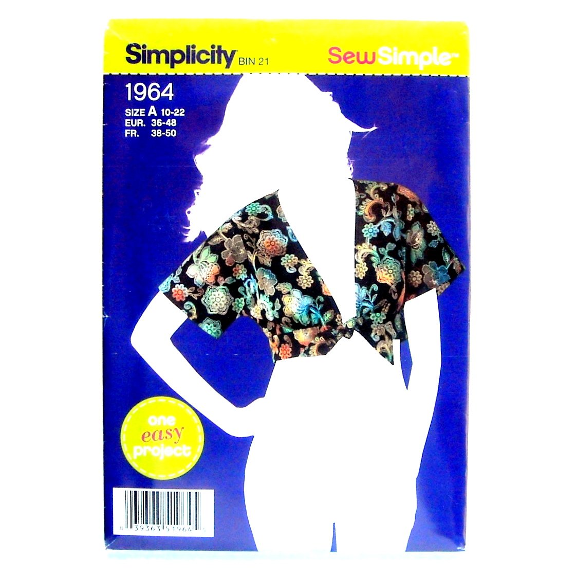 Misses Short Sleeve Tie Jacket Sew Simple 10 - 22 Simplicity Sewing Pattern 1964