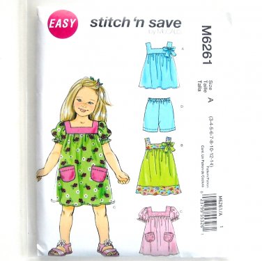 McCall's Sewing Pattern Children's/Girls' Dresses-7-8-10-12-14 