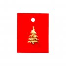 Christmas Xmas Tree Gold Color Brass Brooch Pin Jewelry
