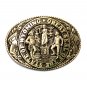 State Of Wyoming Seal Tony Lama Solid Brass Belt Buckle