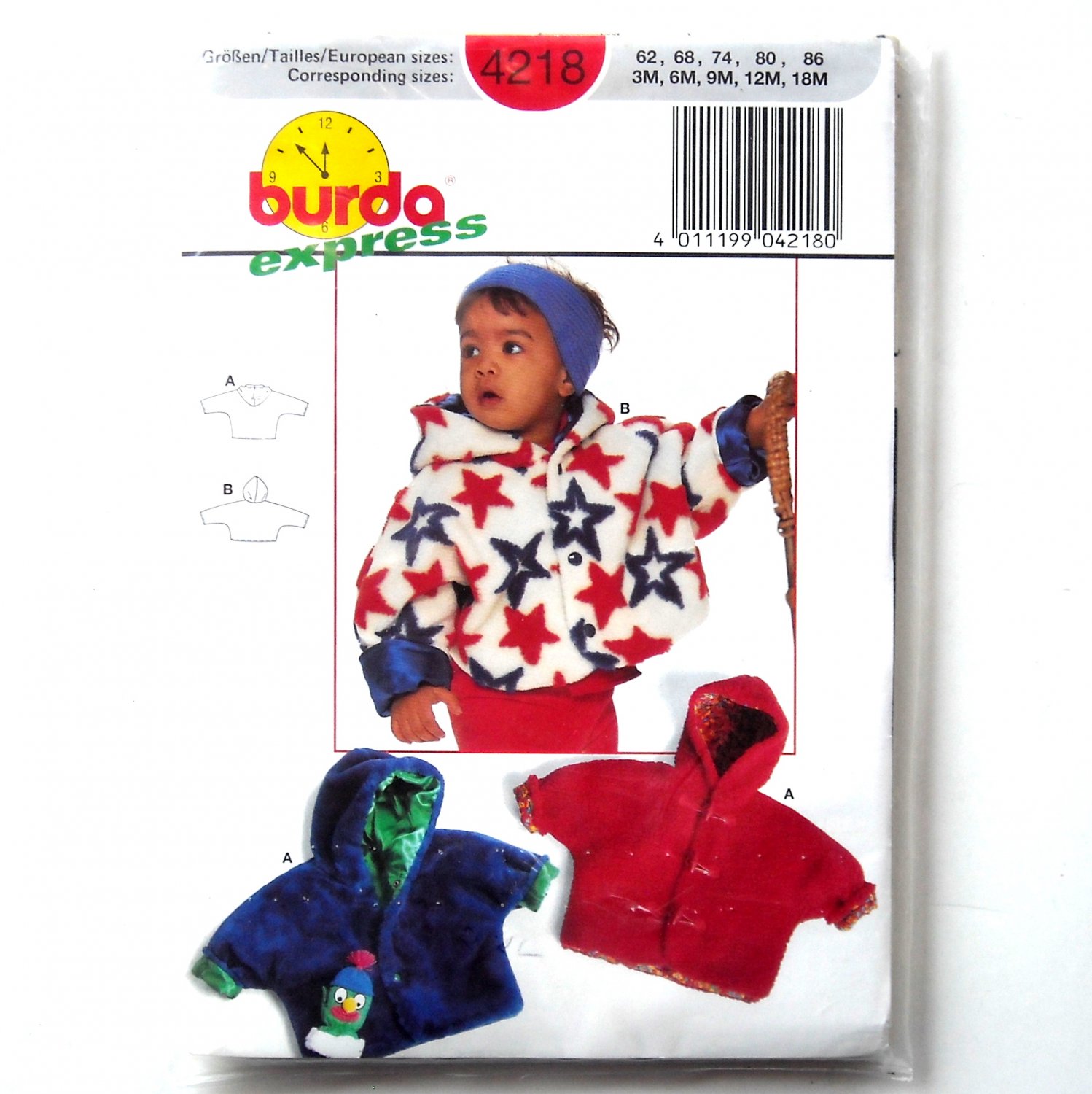 Toddler's Hooded Jacket Burda Express Sewing Pattern 4218