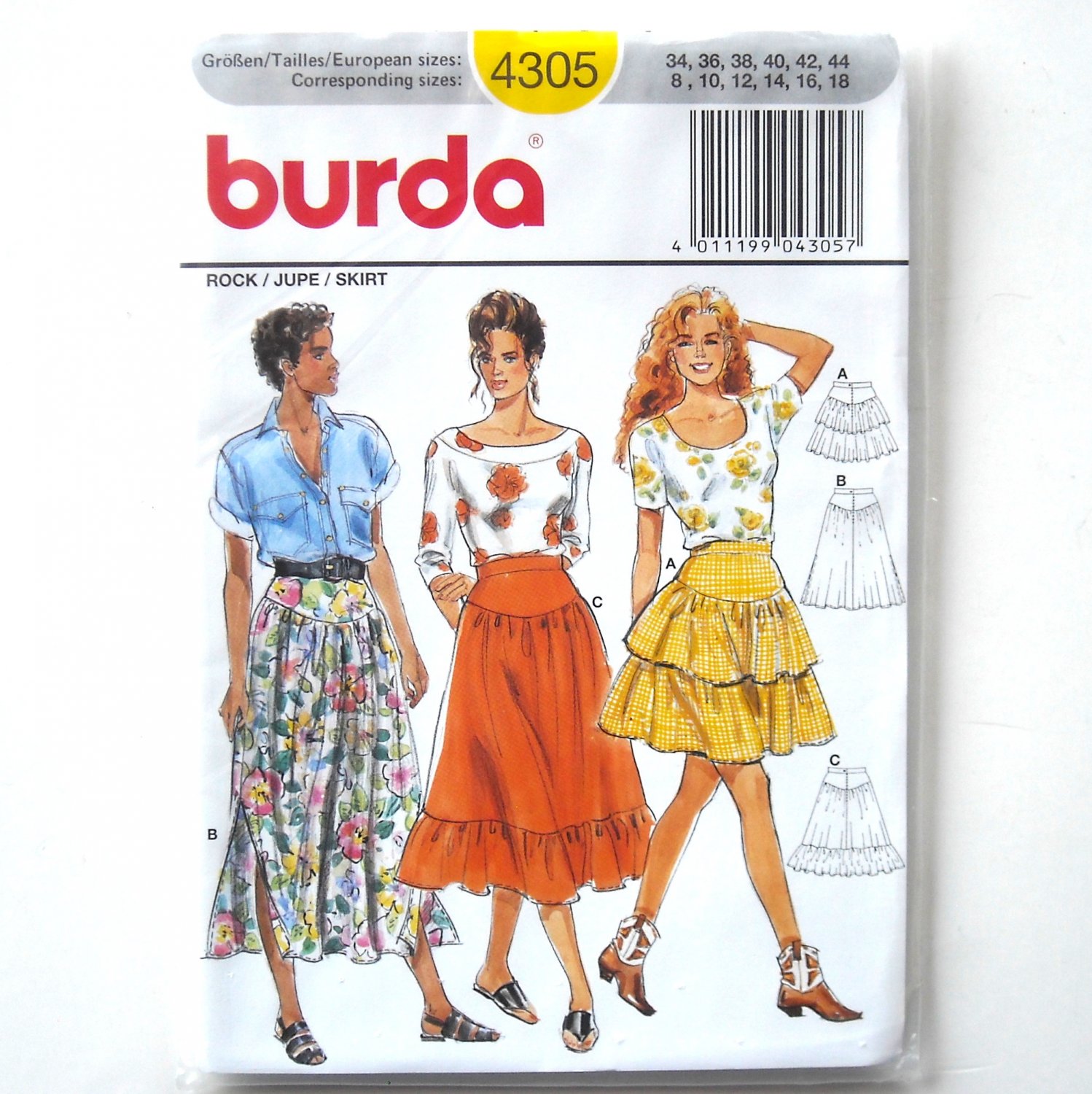 Misses Womens Skirts Burda Sewing Pattern 4305