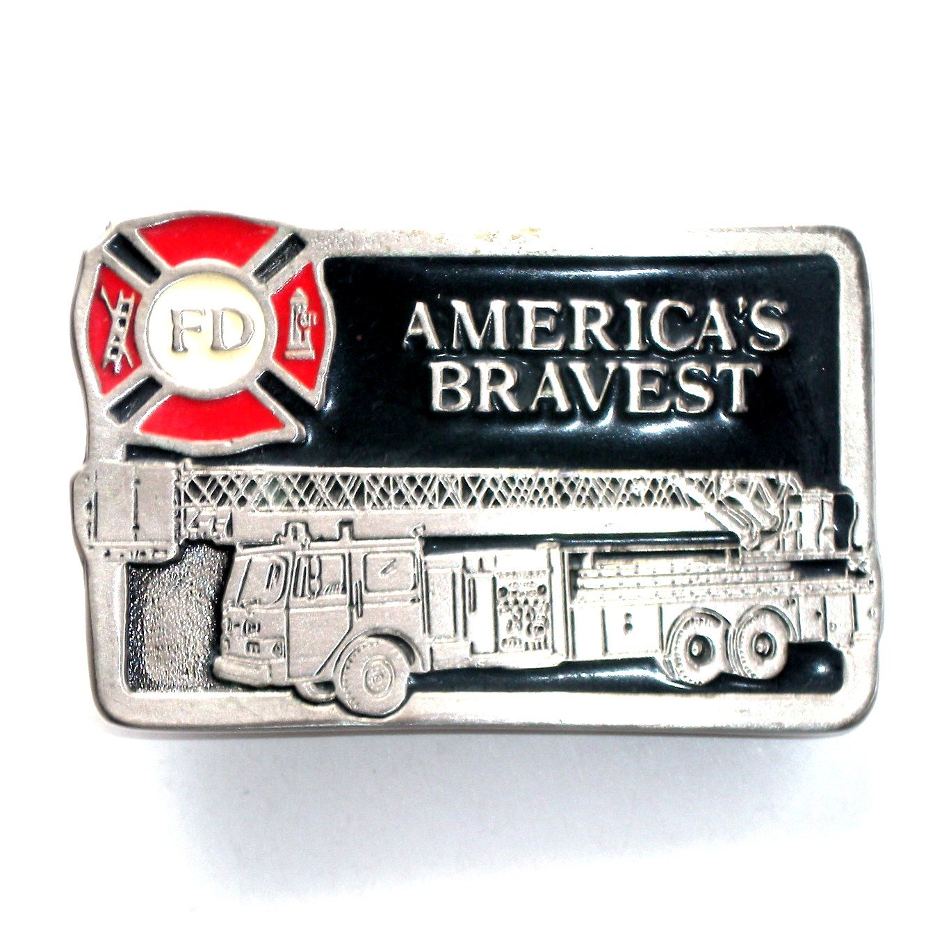 America's Bravest FD Fire Department Heavy Belt Buckle