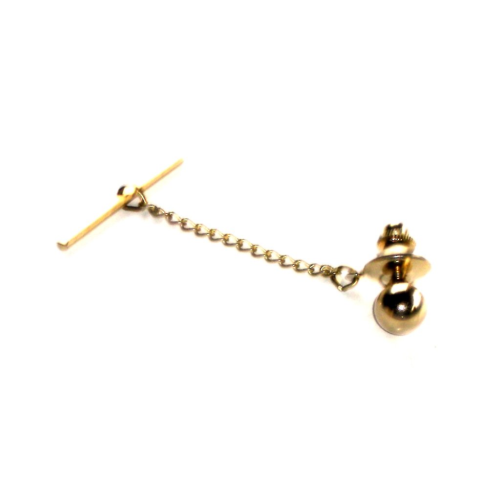 Round Ball Dot Gold Color Vintage Necktie Tack Clutch Lapel Pin