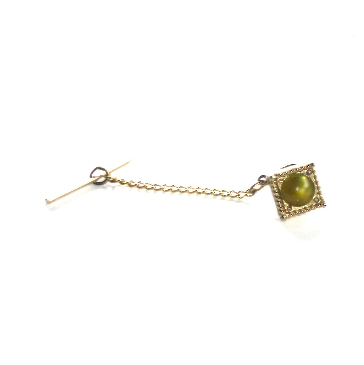 Square Gold Color Vintage Necktie Tack Clutch Lapel Pin