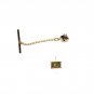Square Gold Color Vintage Necktie Tack Clutch Lapel Pin