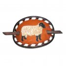 Sheep Embroidered Tony Lama Leather Hair Barrette